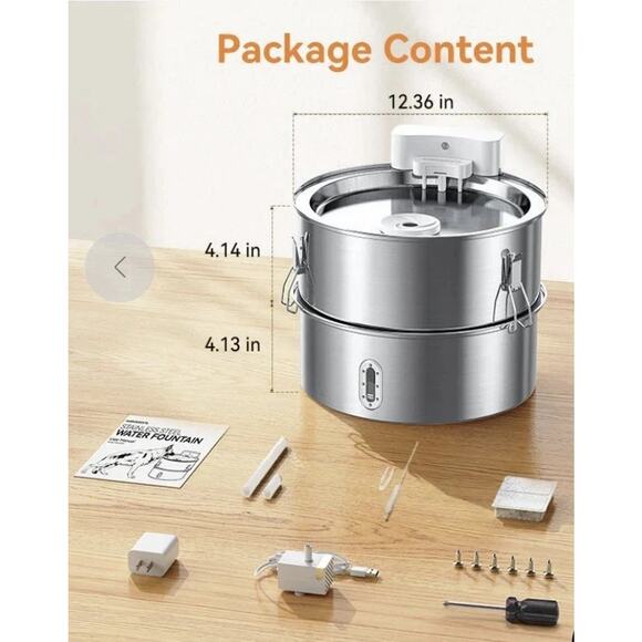 Meowant Stainless Steel Dog Water Fountain-DF01 - Picture 6 of 7